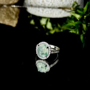 Nhẫn Mặt Cẩm Thạch Hoa Bay