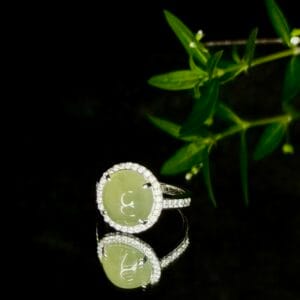 Nhẫn Ngọc Phỉ Thuý Băng Chủng Xanh Táo