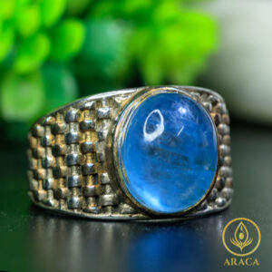 Nhẫn Đính Thạch Anh Aquamarine