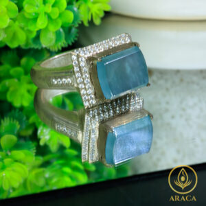 Nhẫn Đính Thạch Anh Aquamarine 7 - araca.vn