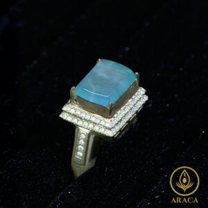 Nhẫn Đính Thạch Anh Aquamarine