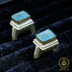 Nhẫn Đính Thạch Anh Aquamarine 9 - araca.vn