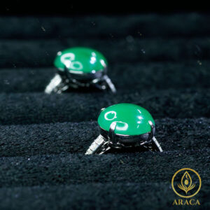 Nhẫn Đính Ngọc Cẩm Thạch Xanh lá