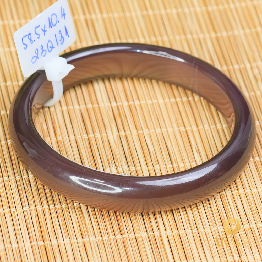 Vòng Mã Não Tím Khói Chalcedony Tự Nhiên