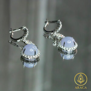 Bông Tai Nữ Đính Phỉ Thúy Tím Tử Lan