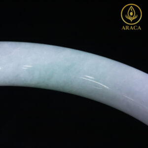 Vòng Ngọc Phỉ Thuý Type A Bạch Ngọc Điểm Xanh NI 57.2 13 - araca.vn