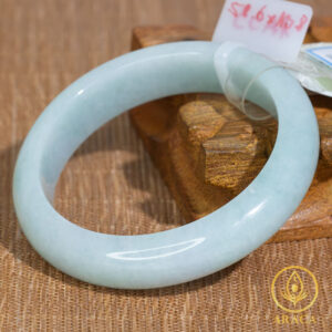 Vòng Ngọc Phỉ Thuý Type A Bạch Ngọc Ánh Xanh NI 58.6 5 - araca.vn