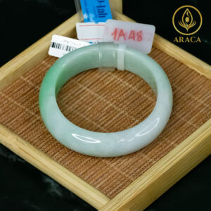 Vòng Ngọc Phỉ Thuý Type A Bạch Đới Thanh NI 53.6 9 - araca.vn