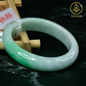 Vòng Ngọc Phỉ Thuý Type A Bạch Đới Thanh NI 53.6 13 - araca.vn