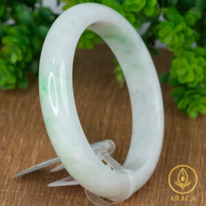 Vòng Ngọc Phỉ Thuý Type A Bạch Ngọc Ánh Xanh NI 58 7 - araca.vn
