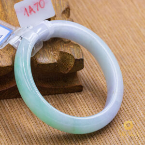 Vòng Ngọc Phỉ Thuý Type A Bạch Đới Thanh NI 55.6 5 - araca.vn