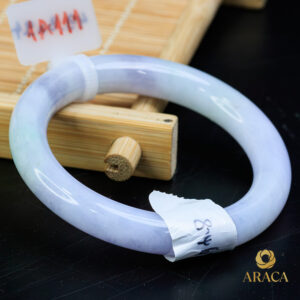 Vòng Ngọc Phỉ Thuý Type A Tím Môn Bản Đũa Ni 49.8 7 - araca.vn