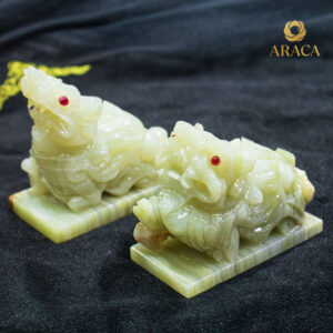 Tượng Cặp Tỳ Hưu - Đá Onyx Xanh 5 - araca.vn