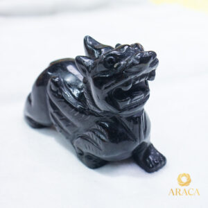 Tượng Cặp Tỳ Hưu - Đá Obsidian Đen 5 - araca.vn