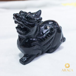 Tượng Cặp Tỳ Hưu - Đá Obsidian Đen 7 - araca.vn