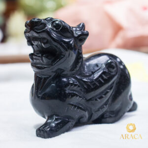 Tượng Cặp Tỳ Hưu - Đá Obsidian Đen