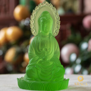 Tượng Phật 2 Mặt Quan Âm - Đá Lưu Ly 10cm