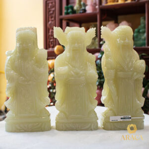 Tượng Phúc Lộc Thọ - Ngọc Pakistan 20cm