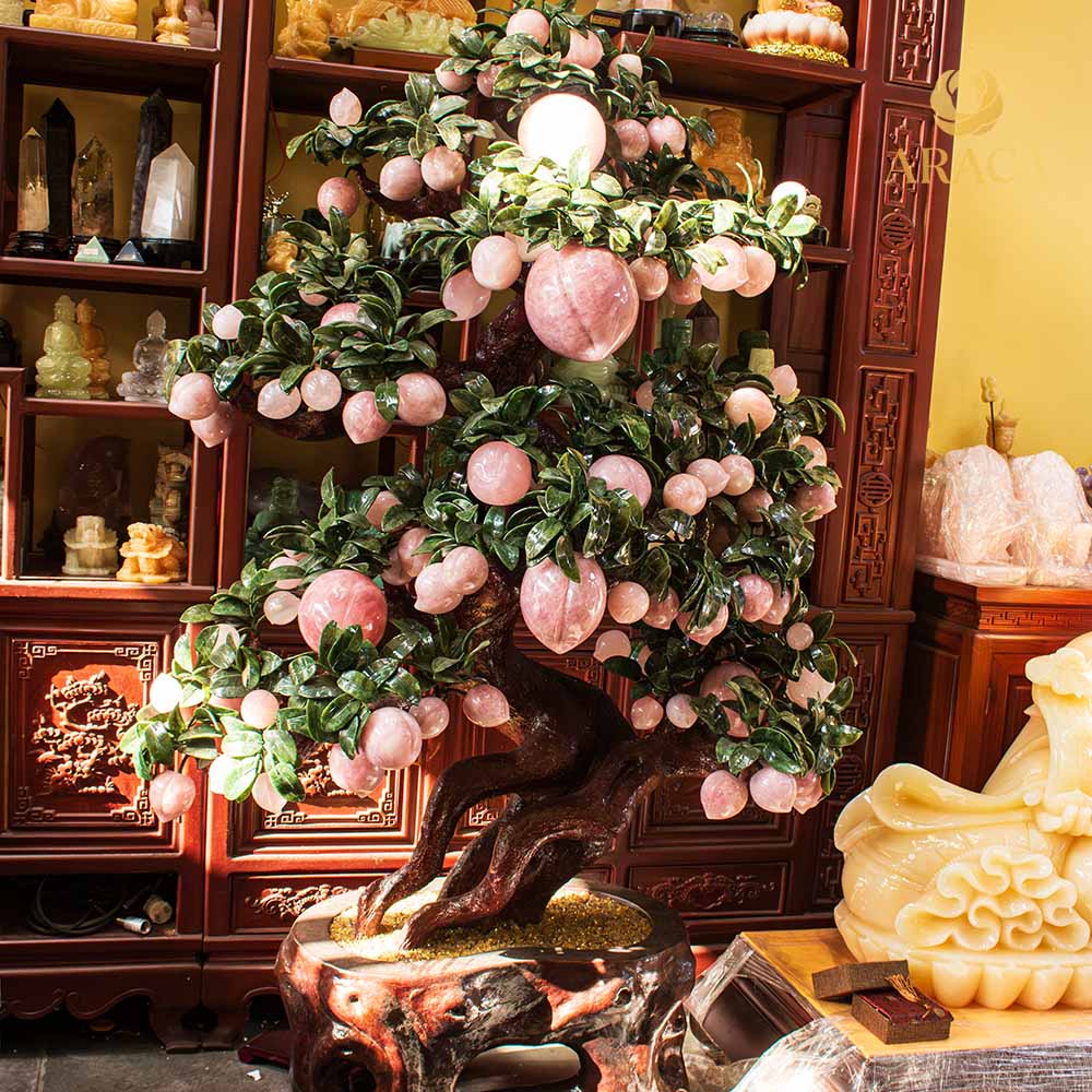 Cây Đào Tiên Thạch Anh Hồng 108 quả