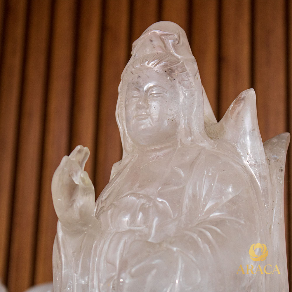 Tượng Phật Mẹ Quan Âm - Thạch Anh Trắng 60cm 2 Tượng Phật Mẹ Quan Âm - Thạch Anh Trắng 60cm 1 - araca.vn