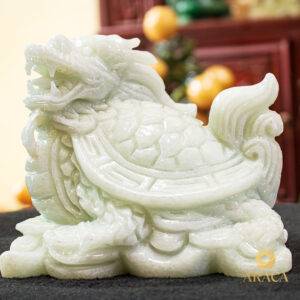 Tượng Long Quy - Đá Onyx Trắng