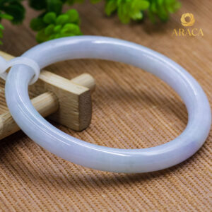 Vòng Ngọc Phỉ Thuý Type A Bạch Ngọc Ánh Xanh NI 54.5 5 - araca.vn