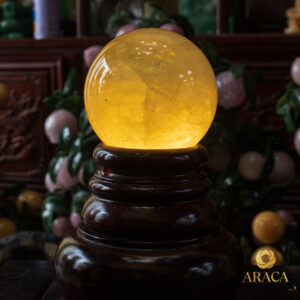 Quả Cầu Phong Thủy - Thạch Anh Vàng