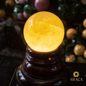 Quả Cầu Phong Thủy - Thạch Anh Vàng