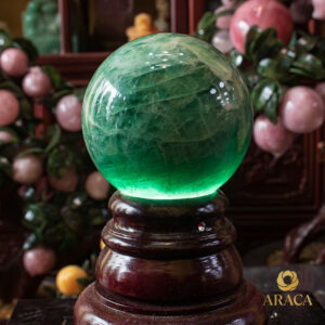 Quả Cầu Phong Thủy - Fluorite Xanh