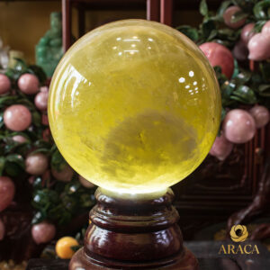 Quả Cầu Phong Thủy - Thạch Anh Vàng