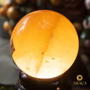 Quả Cầu Phong Thủy - Thạch Anh Vàng 5 - araca.vn