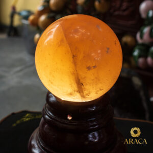 Quả Cầu Phong Thủy - Thạch Anh Vàng 7 - araca.vn
