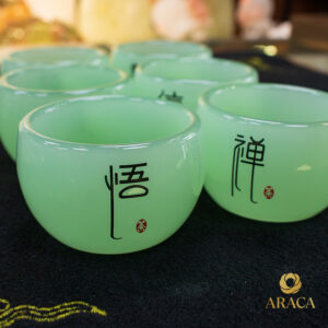 Bộ Ấm Chén Trà - Đá Onyx Xanh 17 - araca.vn