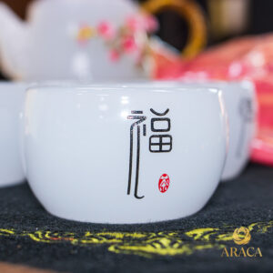 Bộ Ấm Chén Trà - Đá Onyx Trắng 13 - araca.vn
