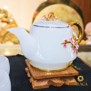 Bộ Ấm Chén Trà - Đá Onyx Trắng 17 - araca.vn