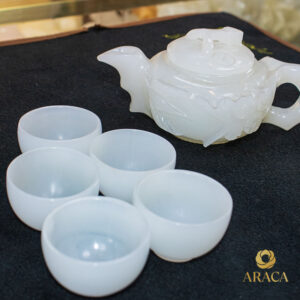 Bộ Ấm Chén Trà - Thạch Anh Trắng 5 - araca.vn