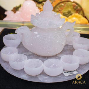 Bộ Ấm Chén Trà - Đá Onyx Trắng 13 - araca.vn