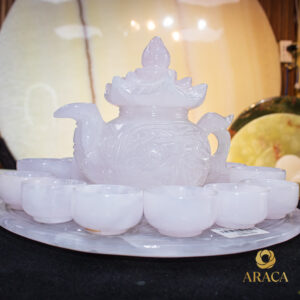 Bộ Ấm Chén Trà - Đá Onyx Trắng 17 - araca.vn