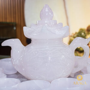 Bộ Ấm Chén Trà - Đá Onyx Trắng 21 - araca.vn
