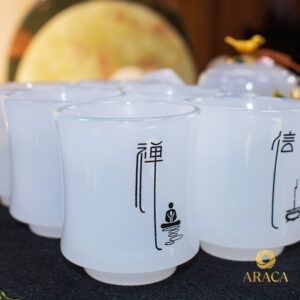 Bộ Ấm Chén Trà - Đá Onyx Trắng 9 - araca.vn