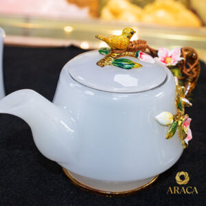 Bộ Ấm Chén Trà - Đá Onyx Trắng 13 - araca.vn