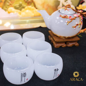 Bộ Ấm Chén Trà - Đá Onyx Trắng