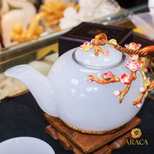 Bộ Ấm Chén Trà - Đá Onyx Trắng 11 - araca.vn