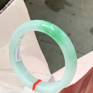 Vòng Ngọc Phỉ Thuý Type A Bạch Đới Thanh Điểm Xanh Lý NI 54