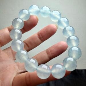 Vòng Hạt Phỉ Thuý A Bạch Ngọc MUNA 13Ly 5 - araca.vn