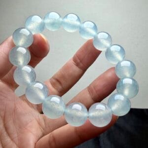 Vòng Hạt Phỉ Thuý A Bạch Ngọc MUNA 13Ly 7 - araca.vn