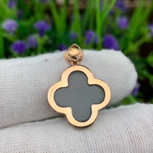 Mặt Dây Chuyền Cỏ Bốn Lá Vip Mực Dục Vàng 18k 7 - araca.vn