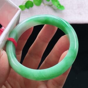 Vòng Ngọc Phỉ Thúy Type A Xanh Lý NI 56-57 33 - araca.vn