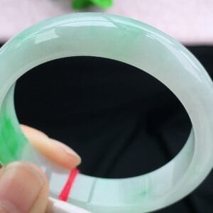 Vòng Ngọc Phỉ Thuý Type A Bạch Đới Thanh Vip 55-56 19 - araca.vn