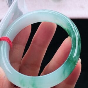 Vòng Ngọc Phỉ Thúy Type A Bán Sơn Bán Thủy Phiêu Hoa Bay NI 54-55 23 - araca.vn